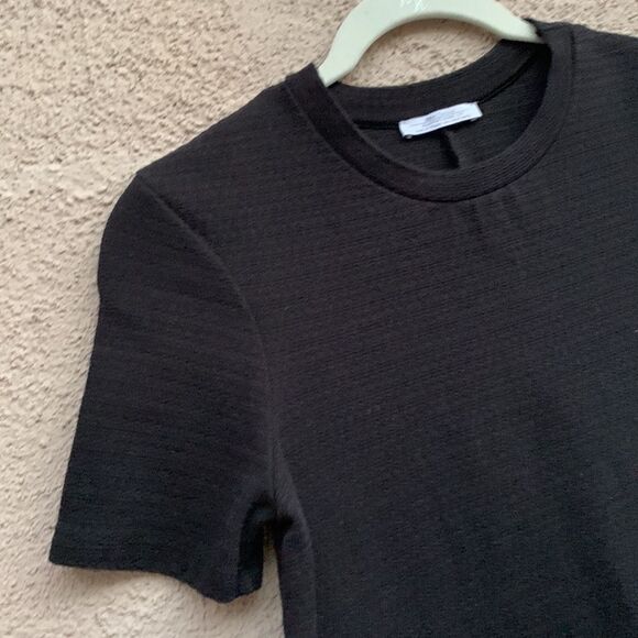 Zara Trafaluc USA Medium Scoop Neck Short Sleeve Black Midi Dress Made Turkey - Picture 4 of 11